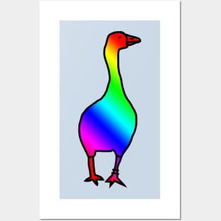 Bright Rainbow Gaming Goose Posters and Art